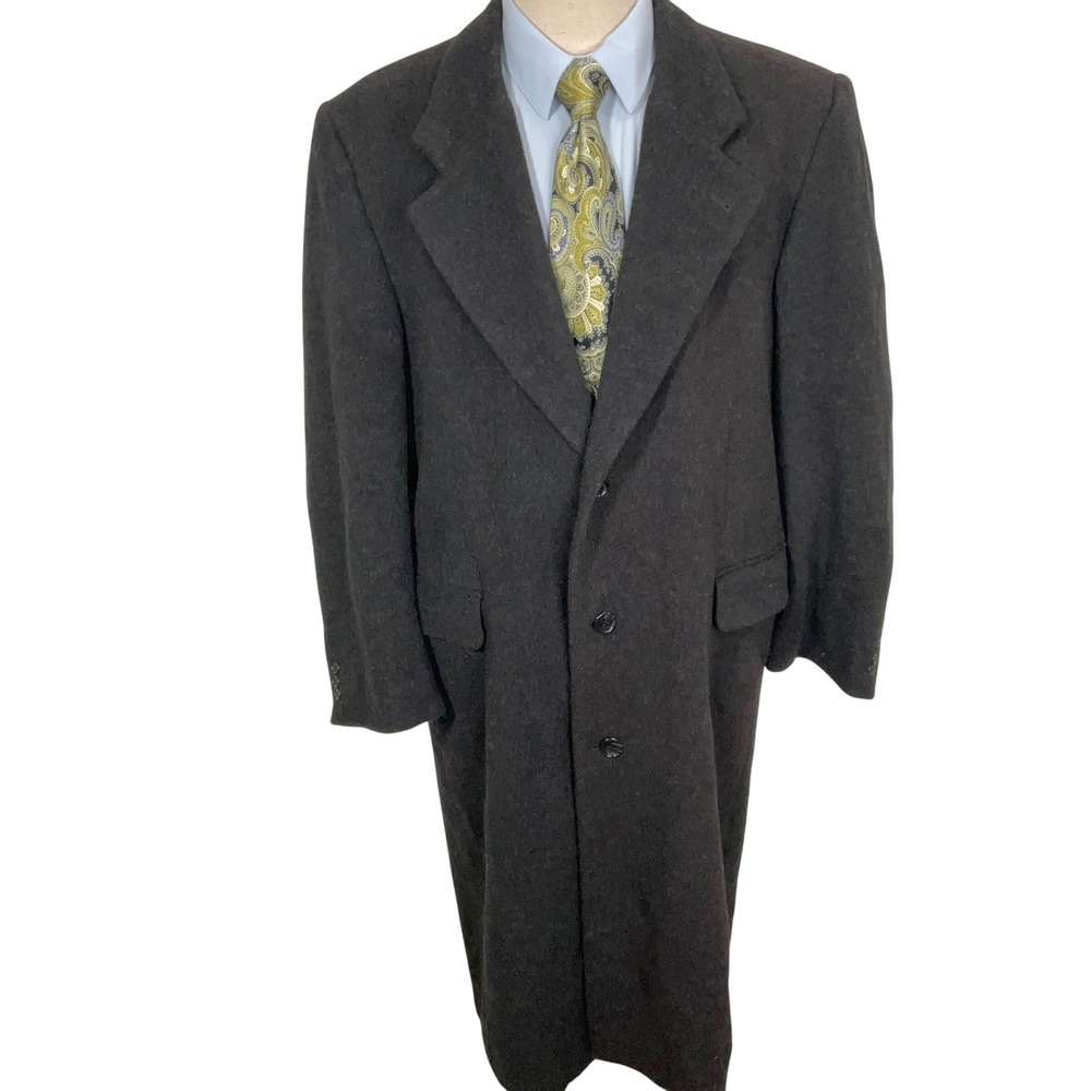 John Ashford Overcoat Mens 40R Charcoal Gray Traditional Longline Formal Wool